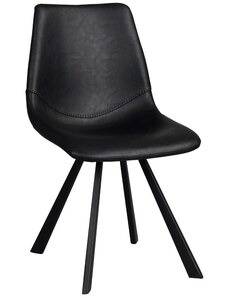 Černá koženková jídelní židle ROWICO AUBURN