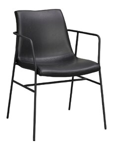Černá koženková jídelní židle ROWICO HUNTINGTON
