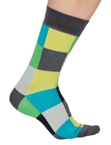 BX-CUBE barevné bambusové ponožky BAMBOX Tm. šedá / Zelená 39-42