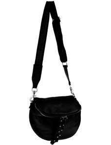 Karen Collection - Malá kožená dámská kabelka / crossbody - listonoška KR01 černá