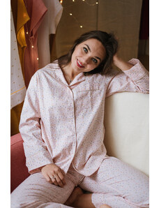 Na kutě: Bavlněné klasické pyžamo Zrnka růžová