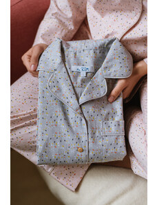 Na kutě: Bavlněné klasické pyžamo Zrnka šedá