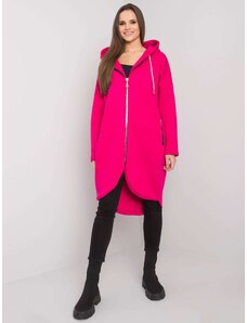 RELEVANCE TMAVĚ RŮŽOVÁ DÁMSKÁ DLOUHÁ MIKINA NA ZIP -FUCHSIA