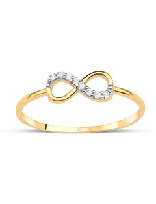 Lillian Vassago Elegantní zlatý prsten se symbolem nekonečna LLV95-GR005
