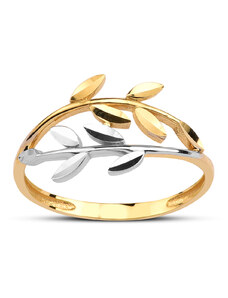 Lillian Vassago Zlatý prsten s přírodním motivem LLV95-GR036