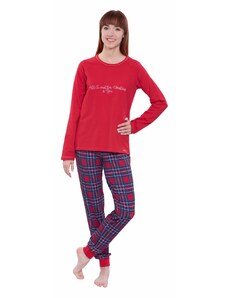 Wadima Dámské pyžamo s dlouhým rukávem, 104594 250, červená