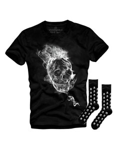 Dárková sada pánské tričko + ponožky UNDERWORLD Smoke skull