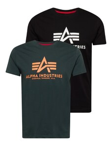 ALPHA INDUSTRIES Tričko jedle / jasně oranžová / černá / bílá