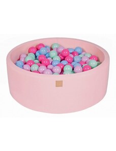 MeowBaby Suchý bazének s míčky 90x30cm s 200 míčky, růžová: mintová, modrá, pastelová růžová, světle růžová