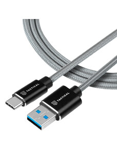 Tactical Aramid extra pevný kabel USB A/USB C 1m Šedá
