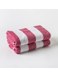 Froté osuška Pool Towel 400 gsm odolná chlóru pruhovaná růžovo-bílá
