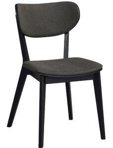Černá dubová jídelní židle ROWICO KATO s tmavě šedým sedákem