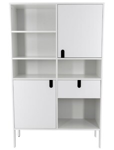 Matně bílá lakovaná knihovna Tenzo Uno 176 x 109 cm