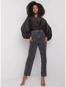 Fashionhunters Černé dámské džíny s vysokým pasem od Daniely RUE PARIS