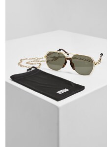 URBAN CLASSICS Sunglasses Karphatos with Chain - gold