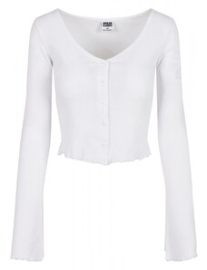 URBAN CLASSICS Ladies Cropped Rib Cardigan - white