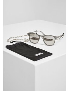 URBAN CLASSICS Sunglasses Arthur with Chain - grey/silver