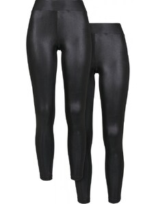 URBAN CLASSICS Ladies Synthetic Leather Leggings 2-Pack