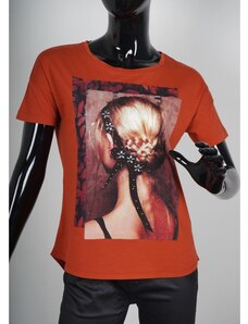 RICH&ROYAL dámské romantické triko 1809-410 oranžová