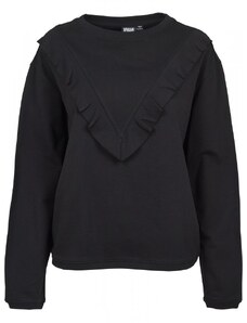 URBAN CLASSICS Ladies Terry Volant Crew - black