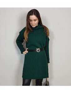 Pletené šaty s rolákem Diva - Tmavě zelené