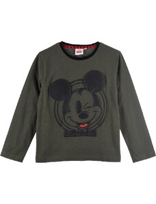 DISNEY Khaki chlapecké tričko s dlouhým rukávem Mickey Mouse