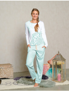 The Spirit of OM dámské pyžamo komplet - kalhoty s tričkem z bio bavlny - mátové - S