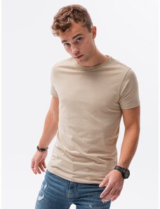 Ombre Clothing Pánské tričko bez potisku - teplý šedá S1370