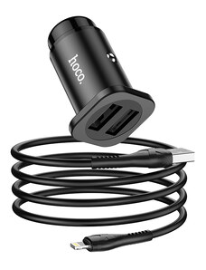 Auto-nabíječka pro iPhone a iPad - Hoco, NZ4 WiseRoad + Lightning kabel