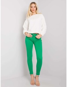 BASIC Světle zelené dámské skinny kalhoty -green Zelená