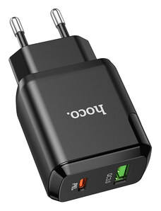 Rychlá USB nabíječka do sítě - Hoco, N5 Favor PD20W/QC3.0 Black