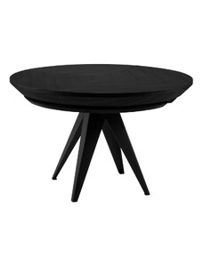 Černý dubový rozkládací jídelní stůl Windsor & Co Magnus 130 x 130-230 cm