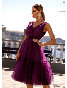 Tylové šaty Monaco, Temně fialové