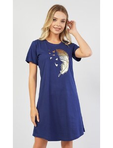 Vienetta Dámská noční košile s krátkým rukávem Patricie - tmavě modrá