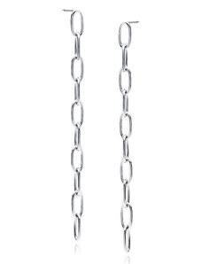 Stříbrné visací řetězové náušnice - Meucci SLE428