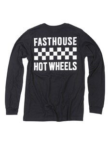 Fasthouse Youth Stacked Hot Wheels LS Tee Black