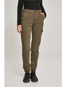 URBAN CLASSICS Ladies High Waist Cargo Pants - olive