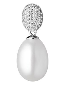 4U Stříbrný přívěšek s pravou bílou říční perlou