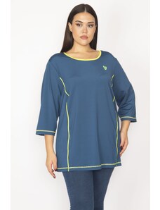 Şans Women's Large Size Oil Piping Detailed Sports Tunic