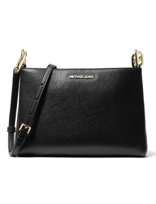 Michael Kors Trisha Medium Pebbled Leather Crossbody Bag Black