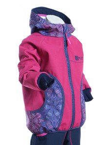 BajaDesign softshellová bunda pro holky, růžová + fialové mandaly