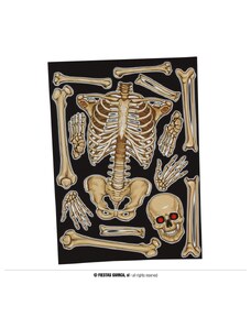 Guirca Fiestas Španělsko Dekorace na sklo - skeleton 30 x 40 cm
