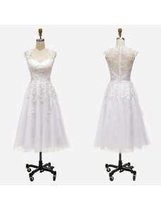 krátké bílé svatební šaty 50s Dafné