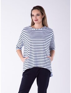 Look Made With Love Woman's Blouse 32 Portofino Navy Blue/White