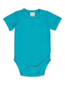 Body pro miminko s krátkým rukávem Solid Turquoise z biobavlny BIO MAXOMORRA Velikost 50/56