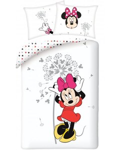 Halantex Bavlněné ložní povlečení Disney - motiv Minnie Mouse s pampeliškou - 100% bavlna - 70 x 90 cm + 140 x 200 cm