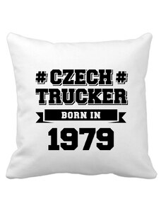 TRIKOO Polštářek CZECH TRUCKER ročník BÍLÝ pro kamioňáky a řidiče kamionu