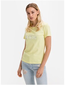 Žluté dámské tričko Guess Glenna - Dámské