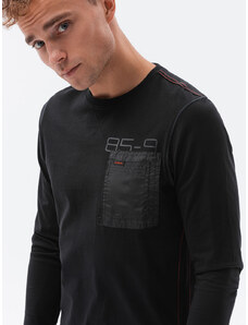 Ombre Clothing Chlapecké tričko s dlouhým rukávem a potiskem - černá L130