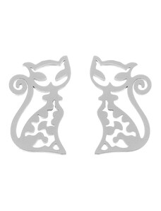Náušnice pecky s kočkou - chirurgická ocel